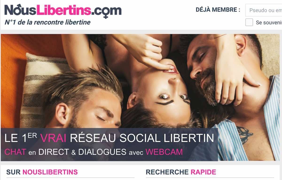 Image représentant le site de rencontres libertines NousLibertins avec mon avis sur sa qualité et son efficacité pour rencontrer des partenaires échangistes et libertins.