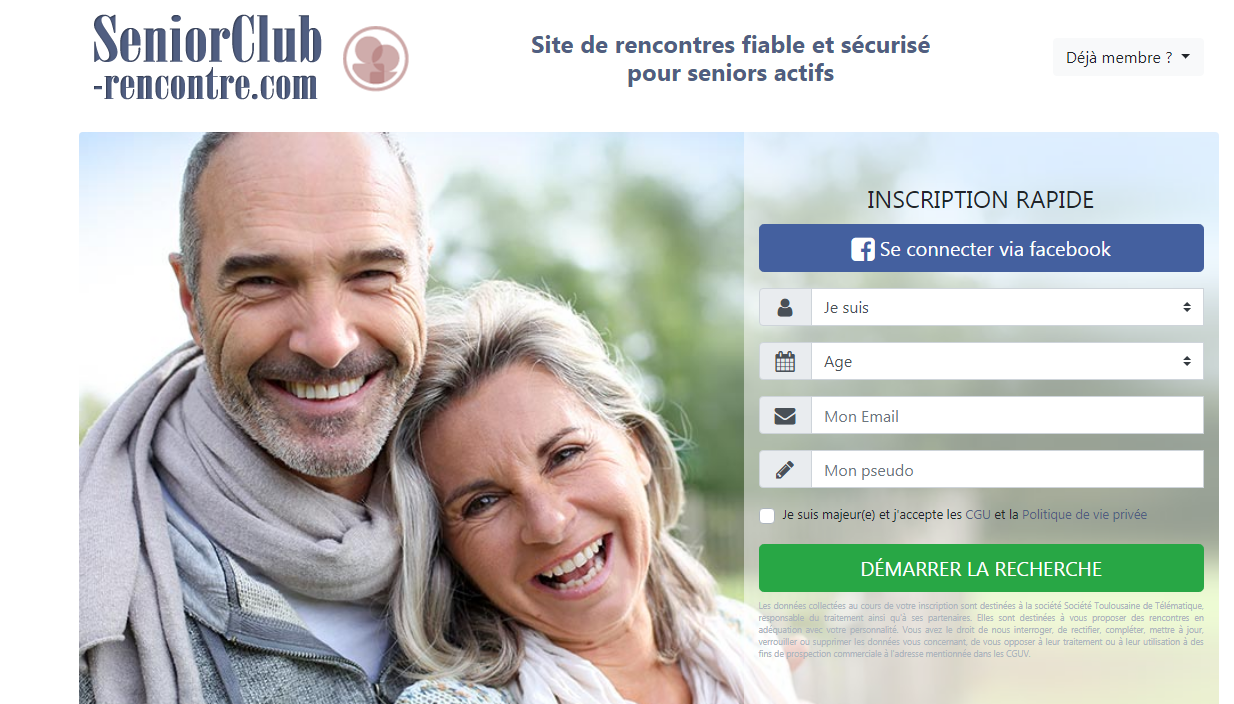 Image de présentation du site Senior Club Rencontre pour les seniors cherchant à trouver l'amour en ligne.